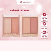 Bảng phấn má kem Cezanne 2 ô phấn má + highlight tiện dụng 5,9g - nội địa Nhật Bản