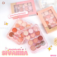 Bảng Phấn Mắt 12 ô Mịn Lì Kèm Nhũ Sivanna Colors Wafer Berry Eye Palette HF635
