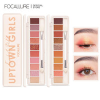 Bảng phấn mắt FOCALLURE 10 màu ánh nhũ 4 kết cấu với cọ 2 đầu và gương trang điểm 10g