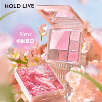 Bảng Phấn Mắt HOLD LIVE 6 Ô Kèm Má Hồng/Tạo Khối Hoa Rồng Pink Mist Dream 14g Chính Hãng