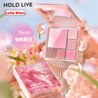 Bảng Phấn Mắt HOLD LIVE 6 Ô Kèm Má Hồng/Tạo Khối Hoa Rồng Pink Mist Dream 14g