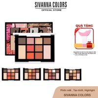 Bảng Phấn Mắt  Kèm Tạo Khối Highlight Sivanna Colors Hello Flawless The Royal Peach Palette HF5014  24.5g
