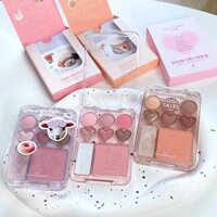 Bảng Phấn Mắt Má 8 Ô Gogo Tales Stick Sweet Heart Powder Blusher Eyeshadow Palette lS