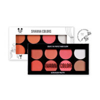 Bảng Phấn Mắt Má Hồng Và Tạo Khối, Highlight 8 Ô Sivanna Colors Ultra Blush Palette HF319 16g - Freyja.Makeup