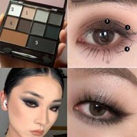 Bảng phấn mắt màu đen / xám đậm / nude chất lượng