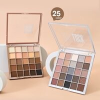 Bảng phấn mắt may mắn 25 màu Pearlescent Matte Earth-tone Smoky Eyes Xi măng Phấn mắt màu xám