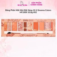 Bảng Phấn Mắt Nhũ Bắt Sáng 10 ô Sivanna Colors HF1009 10.9g #02
