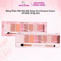 Bảng Phấn Mắt Nhũ Bắt Sáng 10 ô Sivanna Colors HF1009 10.9g #01