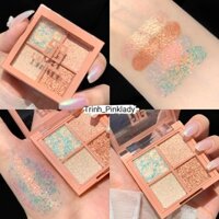 Bảng Phấn Mắt Nhũ lấp lánh 4 ô siêu xinh DIKALU Ô Glint Bomb