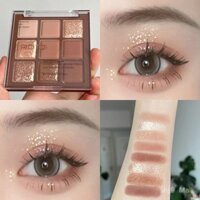 Bảng phấn mắt Roto chín màu 2025, thương hiệu mới của cửa hàng hàng đầu, màu sắc đất, lì và lấp lánh