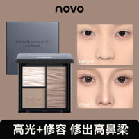 Bảng phấn tạo khối NOVO 3 trong 1: highlighter, tạo khối mũi - mờ & lấp lánh, lâu trôi, lý tưởng cho sinh viên