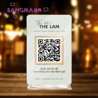 Bảng QR để bàn viền vàng độc đáo, in mã qr tài khoản ngân hàng sang trọng để bàn trang trí chất liệu mica bền đẹp