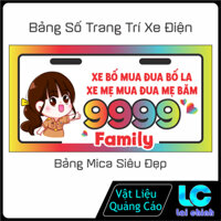 Bảng Số Mica Trang Trí Xe Điện_Không kèm ốc