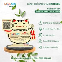 Bảng tài khoản ngân hàng, mã QR, thanh toán, chuyển khoản, tên shop - Chất liệu gỗ in decal - Chính hãng Monmin