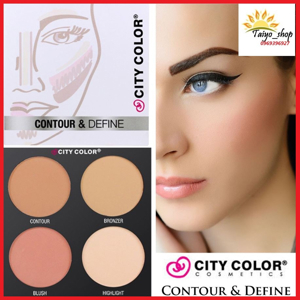 Bảng tạo khối highlight má hồng city color Contour and Define