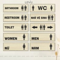 Bảng tên phòng dán cửa nhà vệ sinh WC Toilet Resroom Bathroom LEVU TL29S
