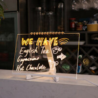 Bảng tin Acrylic Đèn trang trí có thể viết được Bảng tin Led đầy màu sắc với 12 chân đế chân máy Dễ dàng viết Lau góc có thể điều chỉnh Đèn phát sáng chạy bằng Usb cho gia đình