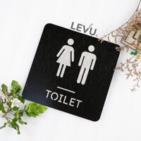 Bảng toilet bằng nhôm alu đen LEVU-ALU18 trang trí cửa khu vực nhà vệ sinh