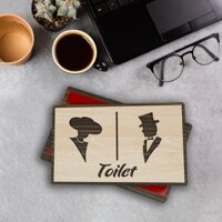Bảng toilet gỗ dán cửa phân cách nhà vệ sinh Nam Nữ thiết kế sang trọng độc đáo