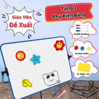 Bảng Trắng Từ Tính Viết Bút Lông 2 Mặt Để Bàn Cho Học Sinh - Tặng Kèm Phụ Kiện