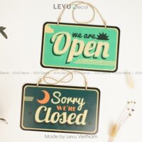 Bảng Treo Cửa Open Closed 2 Mặt Trang Trí Quán bằng Mica in UV cao cấp Decor Vintage Levudecor