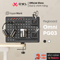 Bảng treo đồ Pegboard xoay HyperWork Omni Board PG03 (Hàng chính hãng) - Chất liệu kim loại, kẹp bàn tùy chỉnh linh hoạt