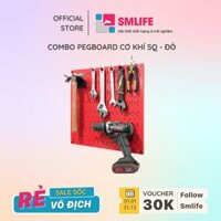 Bảng treo dụng cụ SMLIFE Pegboard cơ khí SQ – Đỏ
