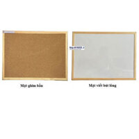 Bảng treo tường 2 mặt ghim bần và mặt viết bút lông BAVICO 80x120cm