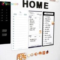 Bảng trưng bày nhãn dán tủ lạnh Cửa sắt có thể xóa được Mẫu kế hoạch hàng tuần Bản ghi nhớ