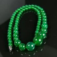 Băng tự nhiên mã não xanh vòng cổ chuỗi tháp Yang xanh chalcedony dây chuyền tháp vòng cổ