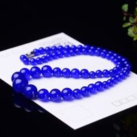 Băng tự nhiên màu xanh mã não vòng cổ tháp dây chuyền phong cách xanh chalcedony dây chuyền tháp vòng cổ nữ pha lê hợp thời trang phụ kiện