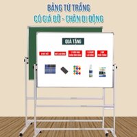 Bảng từ trắng có chân đỡ, dễ dàng di chuyển (Tặng bút lông, mút xóa bảng, nước lau bảng, nam châm, phấn trắng)
