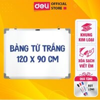 Bảng Từ Trắng DELI Kích Thước 120x90 cm Bảng Mica Từ Tính Nam Châm Bảng Fooc Trắng, Móc Treo Tường