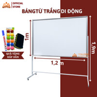 Bảng từ trắng di động 1x1,2m _ Bảng viết bút lông có chân di động