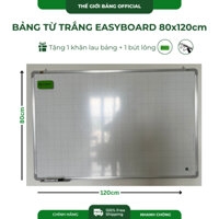 Bảng Từ Trắng Easyboard Tân Hà - Bảng Trắng Viết Bút Lông - 80x120cm - Tặng Phụ Kiện