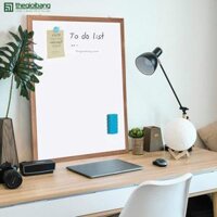 Bảng Từ Trắng Khung Gỗ Easyboard - Bảng Tân Hà - KT 40x60cm, 60x80cm - Tặng Phụ Kiện - 40x60cm