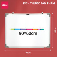 Bảng từ trắng treo tường viết bút lông Deli Nhiều kích cỡ - Dùng Cho Văn Phòng, Trường Học, Tập Vẽ, Ghi Chú Công Thức Nấu Ăn, Trang Trí Nhà Cửa - 60cm x 90cm