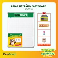 Bảng Từ Trắng Treo Tường Easyboard - Bảng Viết Bút Lông Tân Hà - Kích Thước 60x80cm - Tặng Combo Phụ Kiện