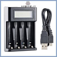 Bang USB 4 Bay Sạc Cho AA LR03 NiMH NiCD Pin Sạc Màn Hình LCD Khe Sạc Độc Lập