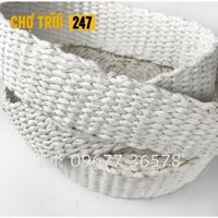 Băng vải amiang chống cháy chịu nhiệt dạng dẹt khổ 50mm và 100mm (Cuộn ~4Kg) dùng ở môi trường nhiệt độ cao, hóa chất
