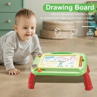 Bảng vẽ Aetherdecor Kids ic với 4 chân có thể phát hiện Bàn viết máy tính bảng có bút Doodle đầy màu sắc Notepad Hình chữ nhật Tấm phác thảo có thể xóa được Đồ chơi giáo dục Bé trai Bé gái Quà tặng