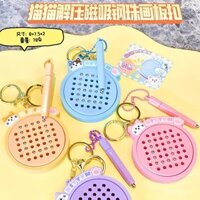 Bảng vẽ bóng thép từ tính cho mèo, móc khóa giảm căng thẳng vui nhộn, đồ chơi hoạt hình, quà tặng mặt dây chuyền cặp đôi, bạn thân