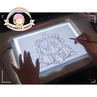 Bảng Vẽ Đèn LED Colorfulshop Hắt Sáng 3 Cấp Độ Khổ  A4 Cao Cấp Đèn Nhập Khẩu Không Nóng Bảng Không Hại Mắt