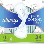 Băng vệ sinh Always Pure Cotton with FlexFoam Pads Heavy Flow Size 2, 24 miếng