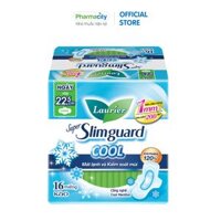 Băng vệ sinh bạc hà mát lạnh có cánh Laurier Super Slimguard Cool 22.5cm 16 miếng