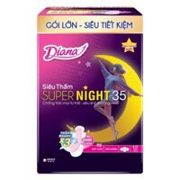 Băng vệ sinh ban đêm Diana siêu thấm Supernight 35cm (12 miếng)