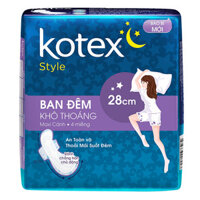 Băng Vệ Sinh Ban Đêm Kotex Khô Thoáng Lưới Siêu Thấm Siêu Mỏng Cánh 28cm x 4