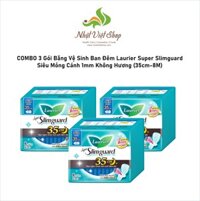 Băng Vệ Sinh Ban Đêm Laurier siêu mỏng cánh 1mm Super Slimguard Không Hương (35cm-8M)