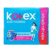 Băng vệ sinh ban ngày Kotex Khô Thoáng chống tràn có cánh 16 miếng