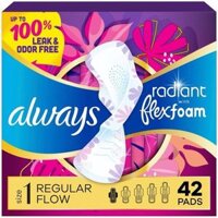 Băng Vệ Sinh Có Cánh Always Radiant Flexfoam Pads Size 1 42 miếng